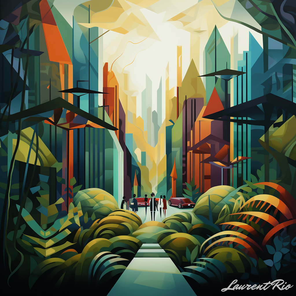 Geometric style painting - Lost City