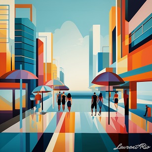 Geometric style painting - Summer Pulse